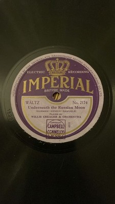Rare 78rpm record, V+, WILLIE CREAGER : Underneath the Russian Moon , Imper 2174