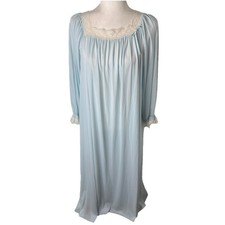 Vintage 1960 s Komar Dreamy Blue Night Gown Cottagecore USA Made Large