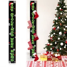 70 Inch Freestanding Christmas Stocking Holder with 5 Hooks Vertical Collapsi...