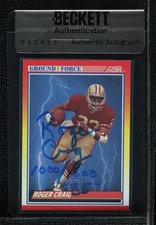 BAS 1990 Score Ground Force Roger Craig #329 Seal of Authenticity Auto 3c7