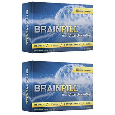 BRAIN PILL (2 Pack) Nootropics Faster Memory Focus Mental Stamina BrainPill
