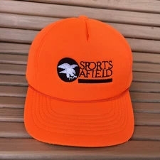 SPORT AFIELD NEON ORANGE ADJUSTABLE SNAPBACK BASEBALL HAT CAP BLACKLIGHT