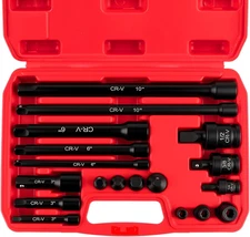 18-Piece Professional Impact Socket Extension Set with 1/4", 3/8" & 1/2" Drive E
