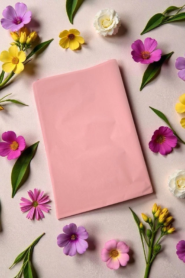 Lot Feuilles De Soie Papier Rose Pâle - Photo 1/2