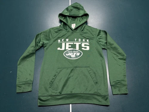 VETEMENTS Felpa con cappuccio pullover verde New York Jets NFL Team Apparel Youth taglia Large 14 16