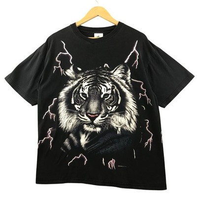 Vintage 90s American Thunder Tiger T shirt lightning single stitch size L