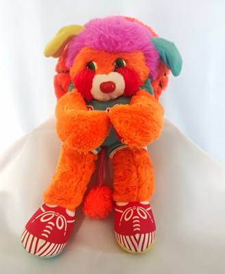 Mattel Popples Vintage 1986 Orange Dog Plush Stuffed Animal Washable PA-60