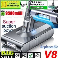9500mAh For Dyson V8 Replacement Battery SV10 V8 Absolute Animal Cord-Free LED