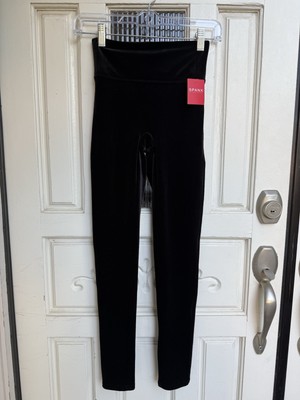 New SPANX Velvet Leggings Black Shaping Size XS
