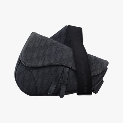 Christian Dior Saddle bum bag/waist bag Jacquard Black