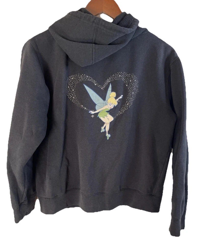 Sudadera con capucha gráfica con cremallera Tinkerbell Disney para niñas talla L Foto 4 de 4