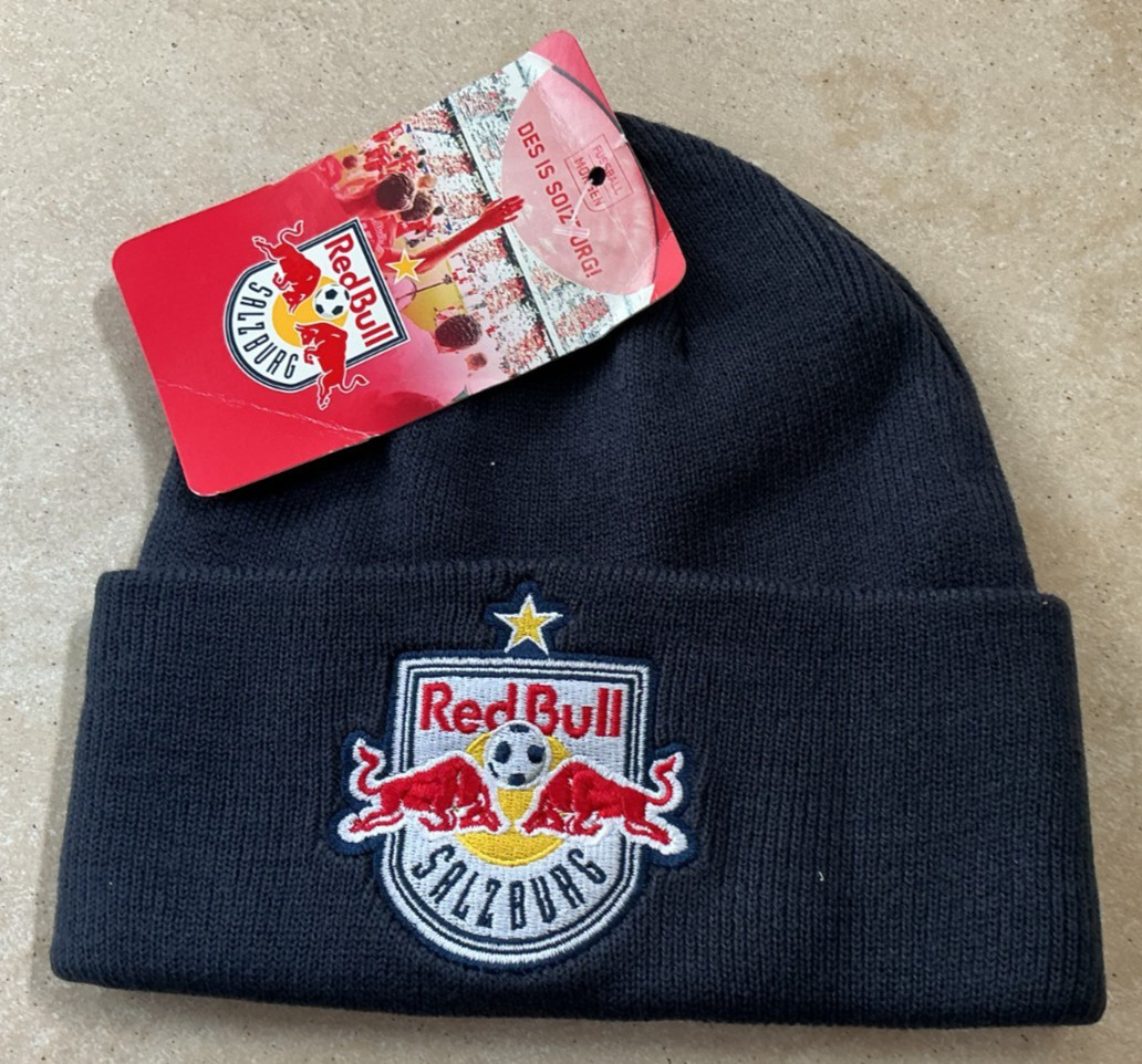 Red Bull Salzburg Beanie Kids Youth FC RB Youth Embroidered Logo BNWT Deep Navy
