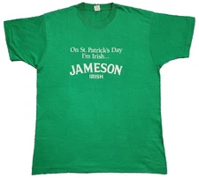 Vintage JAMESON IRISH WHISKEY T shirt Massachusetts 50/50 Screen stars M/L