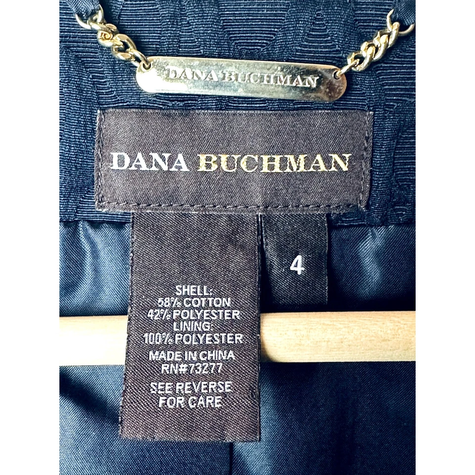 Traje chaqueta y falda Dana Buchman azul marino de 2 piezas mezcla de algodón para mujer talla 4 Foto 4 de 4