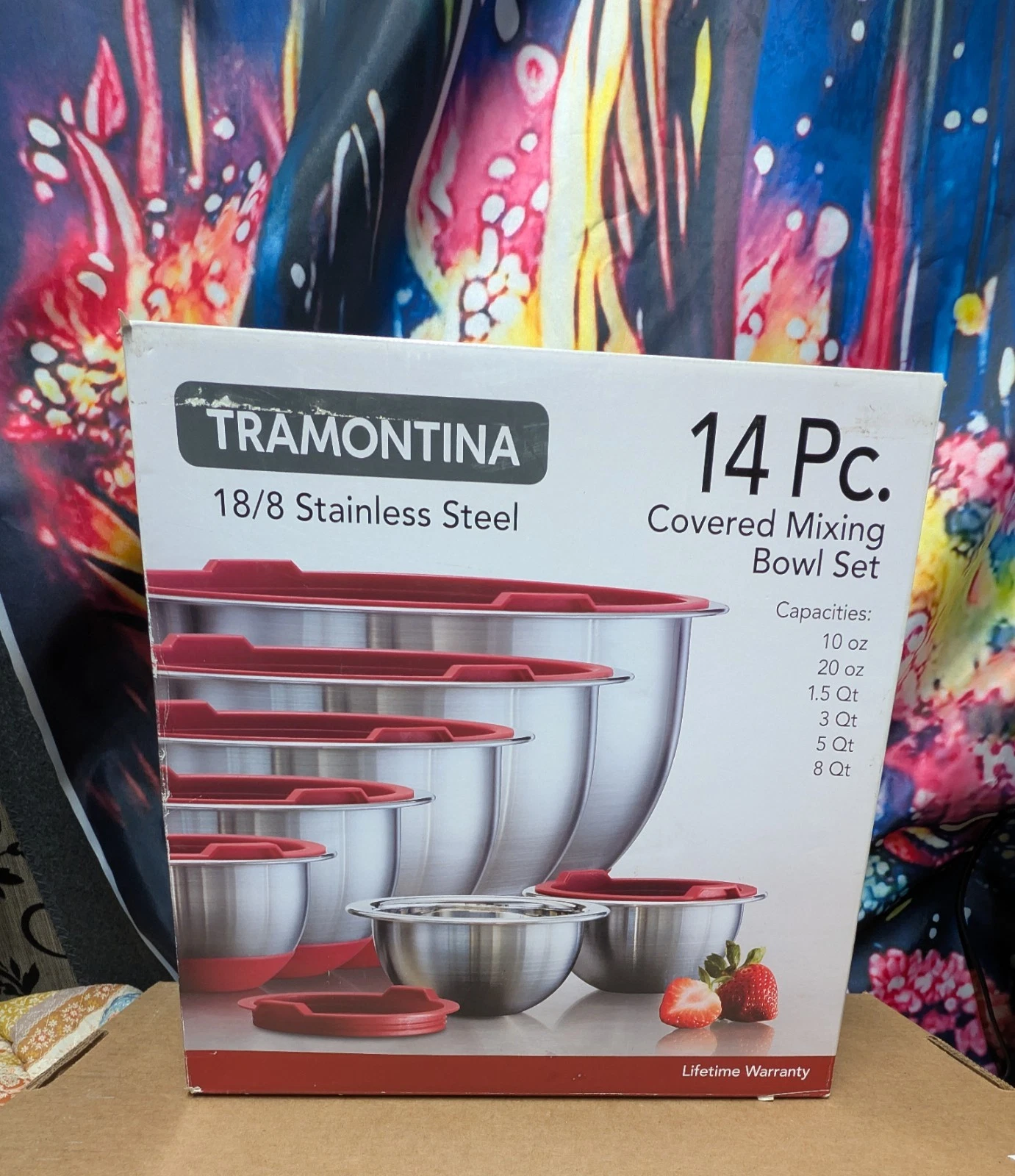 Tramontina 14 Piece Stainless Steel Mixing Bowls with Lids, Bowl Set (18/8) New