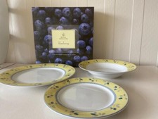 BNIB Royal Doulton Blueberry 3 Piece Dinner Set Dinner, Salad Plate, Soup Bowl