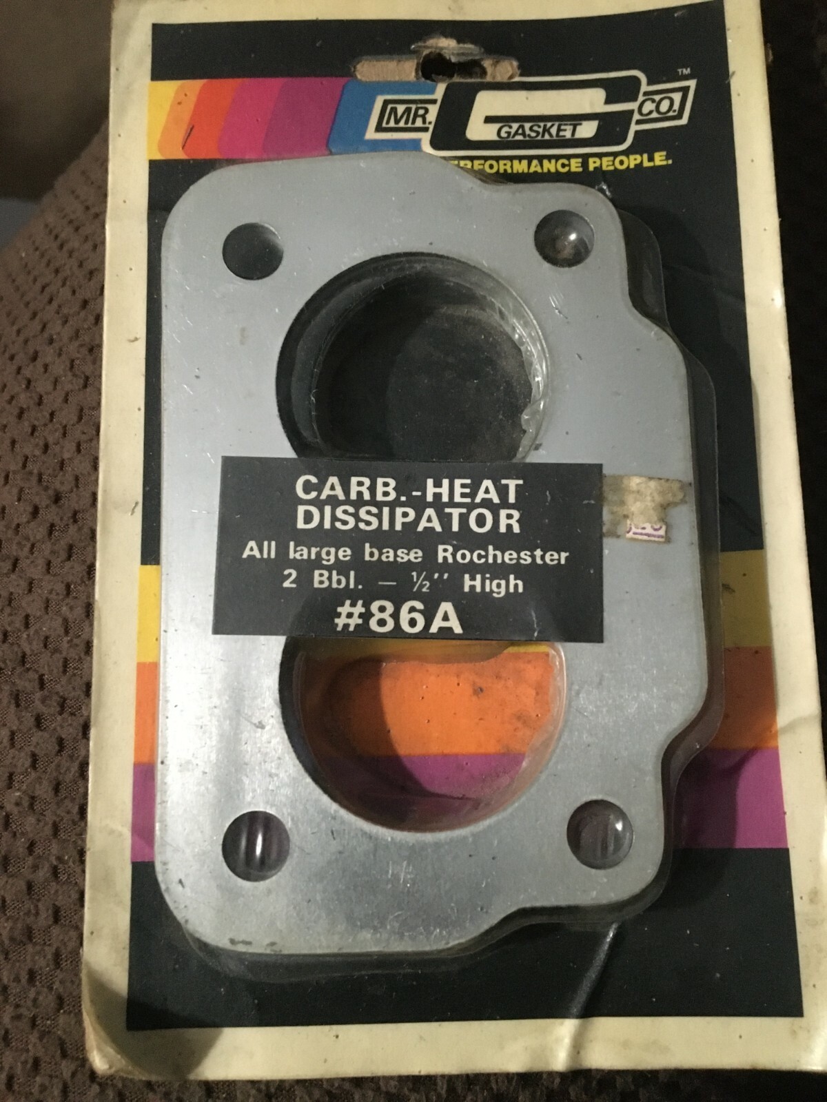 VINTAGE MR GASKET Carb Heat Dissipator Large Base Rochester 2bbl 1/2