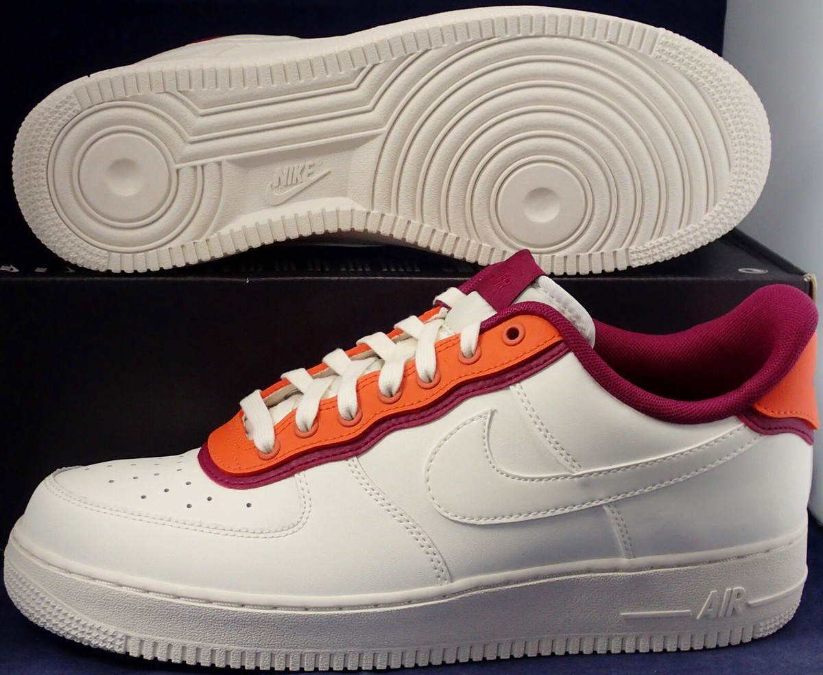 Nike Air Force 07 LV8 Low Double Layer Sail Orange Berry SZ 10  (AO2439-101)