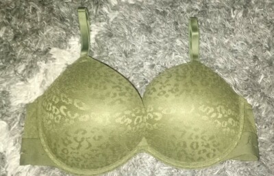 VS pink leopard lace logo super push up bra BRAND NEW size 36d olive 