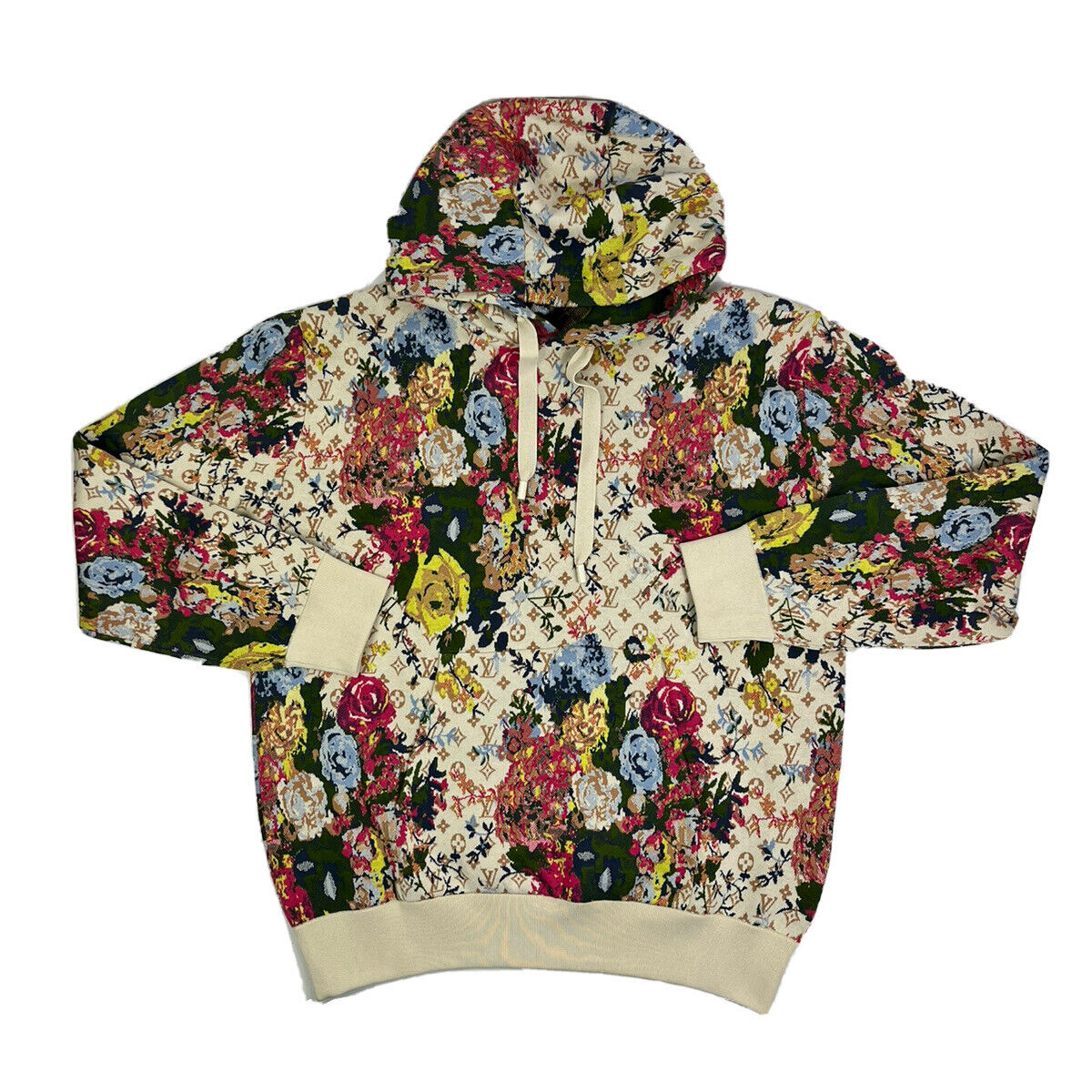 Louis Vuitton Printed Cotton-Blend Hoodie Anise. Size Xs