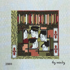 Asian Eyes Geisha 2383 By Mindy 18 Mesh Handpainted Needlepoint Canvas 10x10