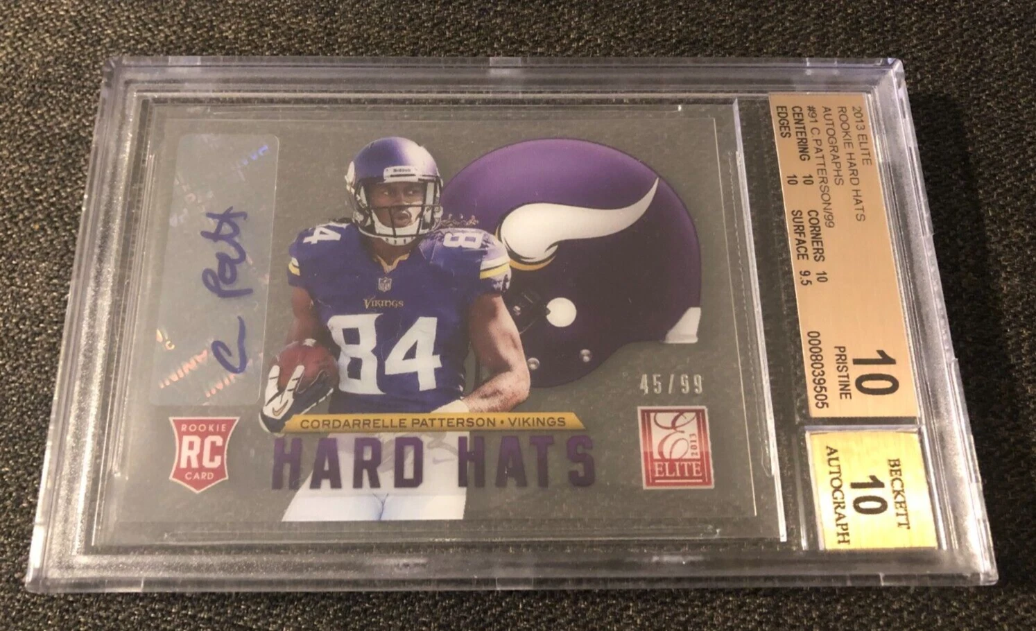 Cordarrelle Patterson Panini Elite Hard Hats #91 Autograph
