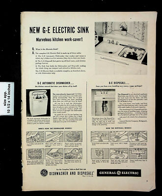 #ad #ad 1946 GE General Electric Dishwasher Disposall Sink Vintage Print Ad 25767 $4.98