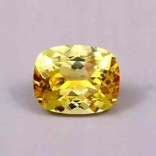 Cushion Cut 17Ct Yellow Sapphire Loose Gemstone VVS Natural EGL Certified