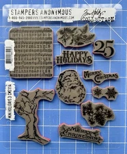 TIM HOLTZ Stampers Anonymous MINI HOLIDAYS Rubber Stamps CMS114 Retired