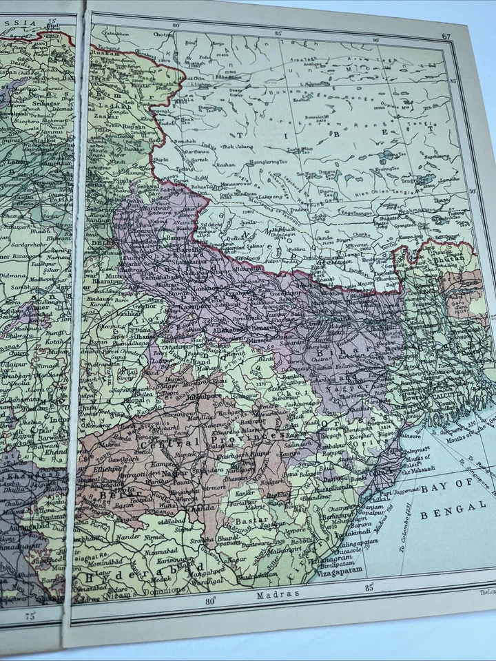1930: Map Of The Indian Empire Southern Section PA #68 Print Political Railway A - Image 3 of 4