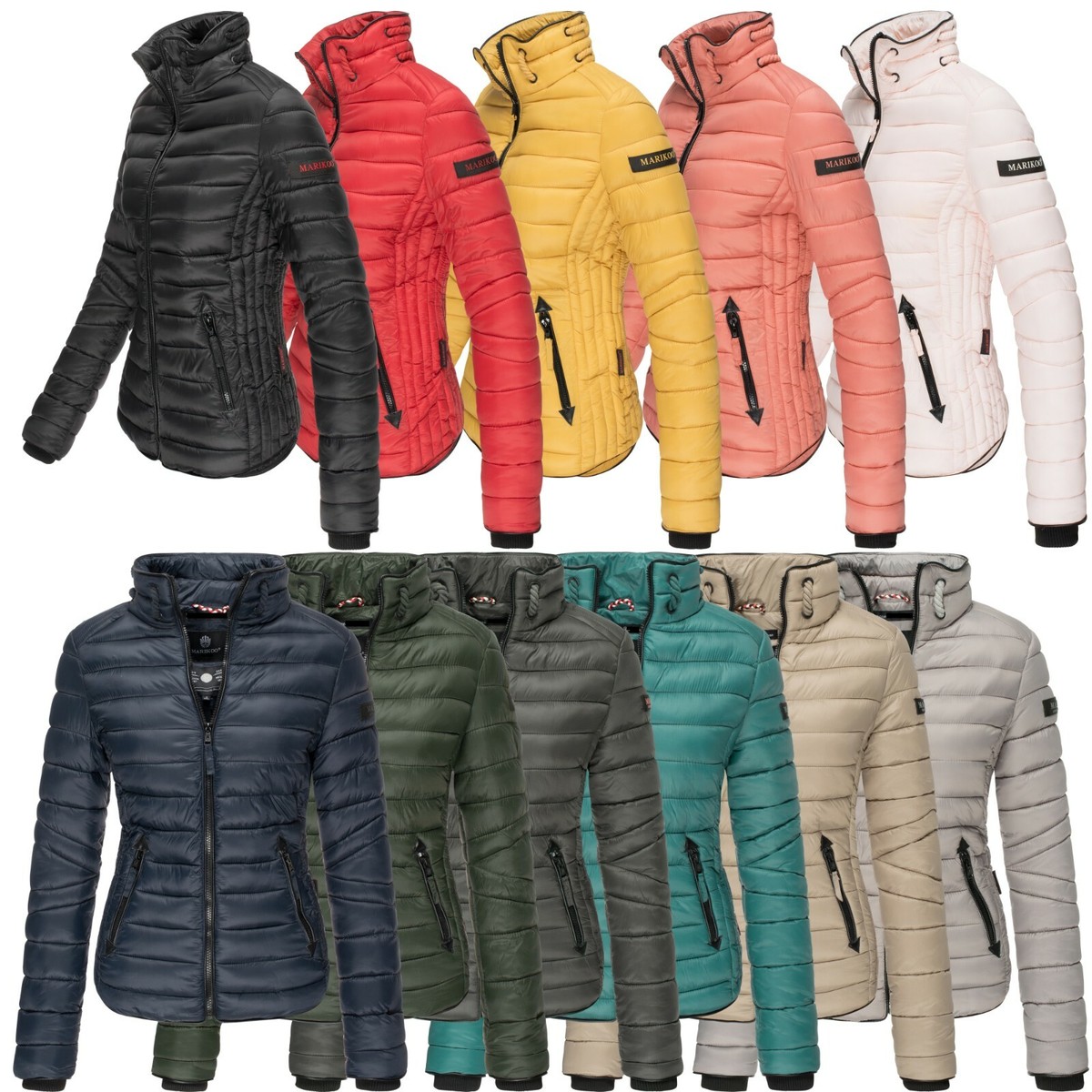 Marikoo Damen Jacke Frühling Steppjacke Übergangsjacke gesteppt