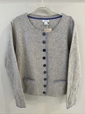 NWT Sundance Catalog Gray 100% Wool “Tulla Cardigan” Size L $148