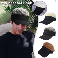 Men Women Fake Flair Hair Hats Baseball Outdoor Sports Hat Visor Golf 8J2K I2P0