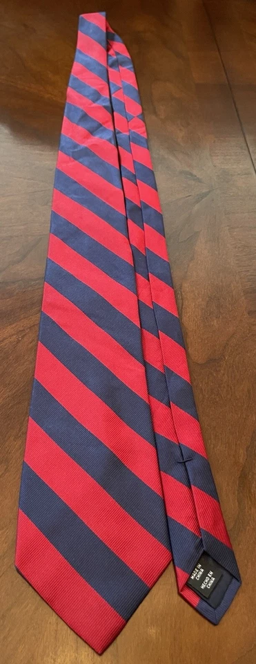 U.S Polo Assn. Corbata de cuello roja azul Repp 100 % seda para hombre hecha en China Foto 3 de 4