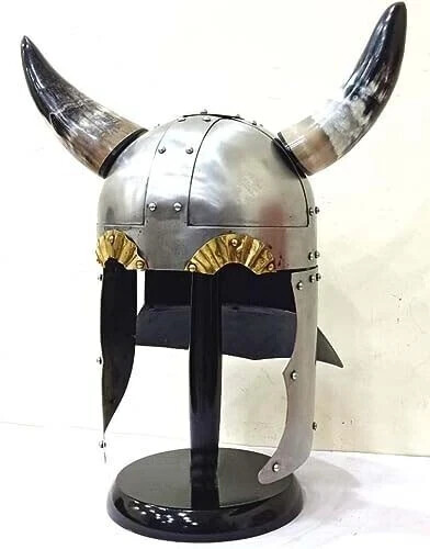 Viking Helmet Horns & Stand Medieval King Armor Halloween Costume Helmet - Bild 8 von 8
