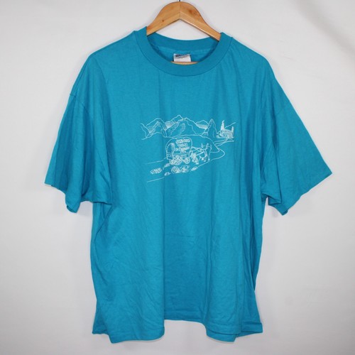 Vinatge Graphic Print T-Shirt Herren 2XL blau sandcreek youth conference 1996