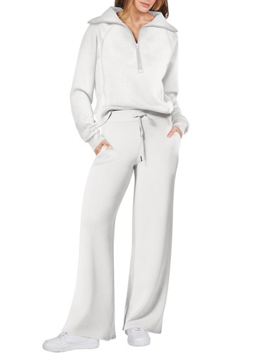 HOT Autumn and winter sports suit long sleeved hoodie wide leg pants two-piece s - Picture 32 of 36