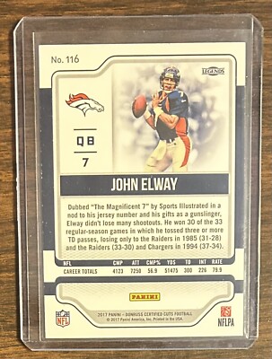 John Elway #247/399 2017 Certified Cuts Legends #116 Panini Denver