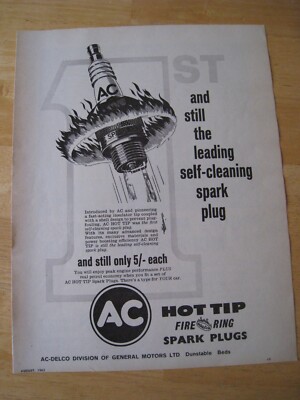 AC HEISSE SPITZE FEUERRING ZÜNDKERZEN SELBSTREINIGEND 1963 WERBUNG A4 AKTE 27