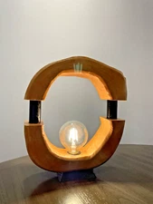 Handcrafted Minimalist Wooden Lamp with Organic Curve Design