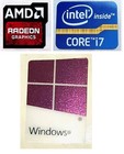 AMD Radeon + Intel Core i7 + Windows 11 Sticker Badge Computer Laptop PC Case