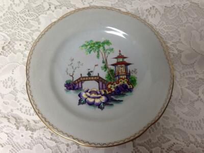 Vintage, Rare, New Chelsea, England, Gaudy Blue Willow, 9.5in Plate