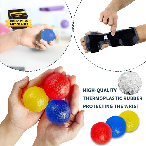 3 Resistance Levels Hand Exercise Balls for Therapy and Stress Relief - Multi-Re - Picture 7 of 7