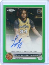 2022-23 Topps Chrome OTE JAHZARE JACKSON #CA-JJ2 GREEN REFRACTOR AUTO /75