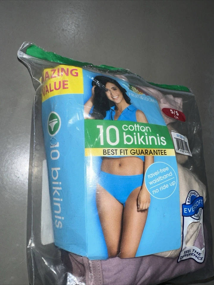 10 bikinis de algodón transpirables Fruit Of The Loom 5/S Foto 4 de 4