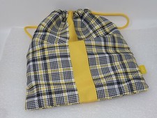 Ipsy September 2021 Glam Bag Plus Drawstring Makeup Bag Plaid Yellow / Black