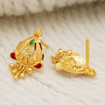 OSTKAKA ★ FEMINA EARRING GOLD [正規品/関税込] Xmas gift 22k Gold stud handmade Earrings 22kt Fine Gold