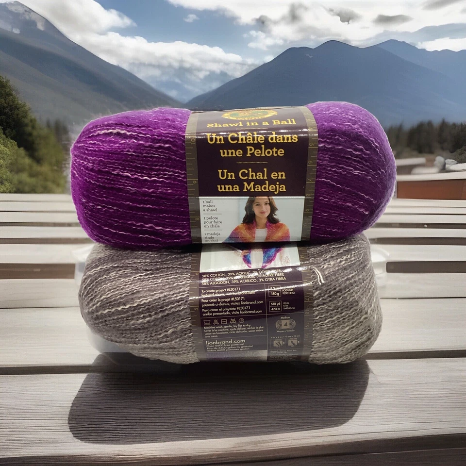 Lion Brand Shawl in a Ball Yarn "Mindful Mauve" 3 Skeins #349 - Image 4 of 4