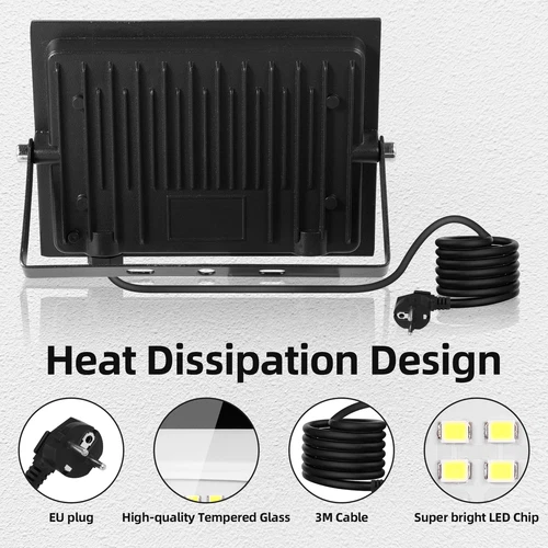 LED Fluter Stecker Außen Strahler Arbeitsleuchte Baustrahler Scheinwerfer Garten - Bild 93 von 251