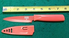 KUHN RIKON 3.5" Paring Knife, With Red Plastic Sheath, Switzerland